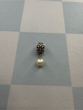 Authentic Pandora Posy Flower Pearl Dangle Charm